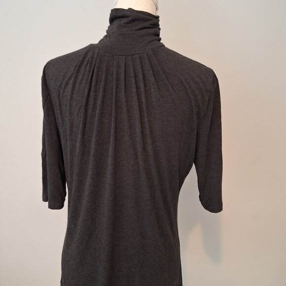 Banana Republic Stretch Dark Gray Knit Pullover with High Neckline - Picture 3 of 5